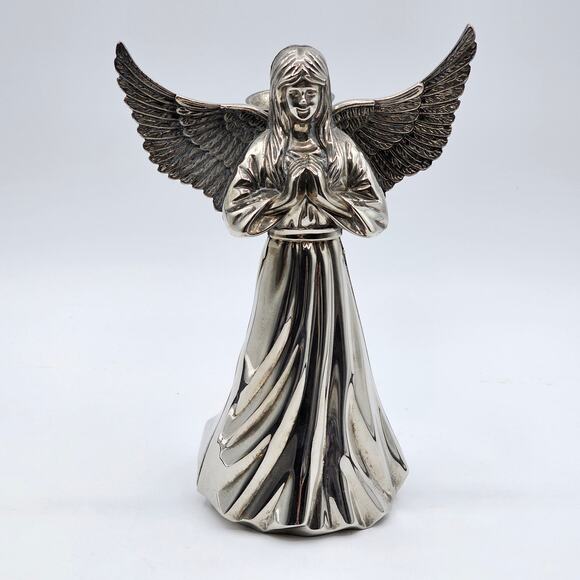 International Silver Company Angel Candle Holder Statue Silver Plated Figurine - Picture 1 of 7